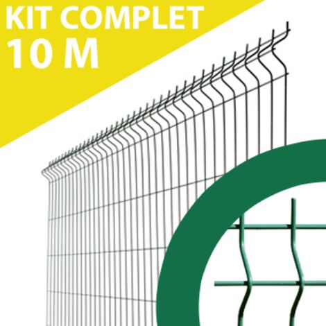 Kit Grillage Rigide Vert 50M - JARDIMALIN - Fil 4mm - 2,03 mètre