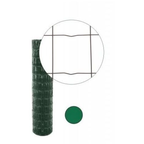 Cloture & Jardin – Grillage soudé vert 20m – Maille 100 x 100mm – Acier galvanisé – Hauteur 1,50m – Fils horizontaux crantés