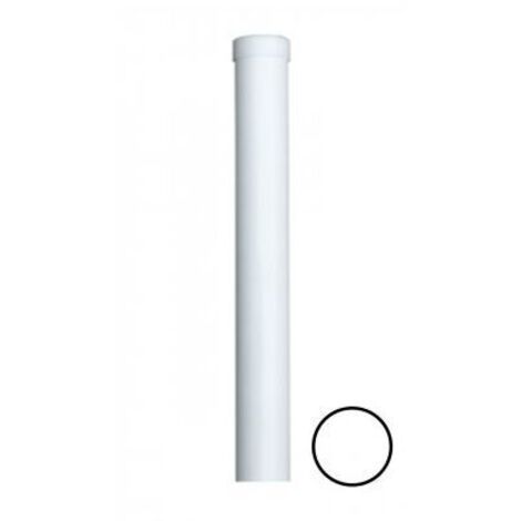 Cloture & Jardin – Poteau rond blanc 48mm en acier galvanisé électrozingué – Hauteur 1 mètre – Revêtement thermolaqué RAL 9016 pour clôtures rigides