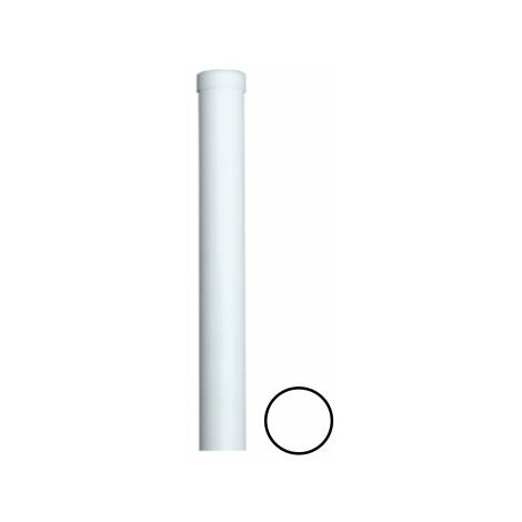 Cloture & Jardin – Poteau rond blanc 1,70 m en acier galvanisé électrozingué – Diamètre 48 mm – Revêtement thermolaqué blanc RAL 9016
