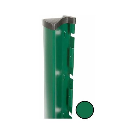 Cloture & Jardin – Poteau pour clôture en acier galvanisé électrozingué 1,57m – Revêtement thermolaquage vert RAL 6005 – Encoches pour installation facile