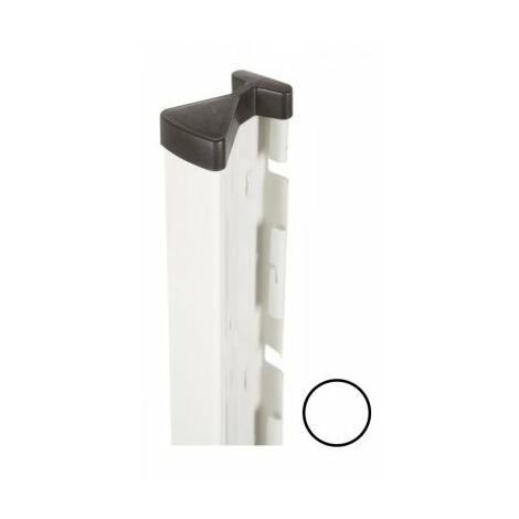 Cloture & Jardin – Poteau pour clôture en acier galvanisé 1,87m – Revêtement thermolaqué blanc – Capuchon de finition inclus – Pour panneaux rigides