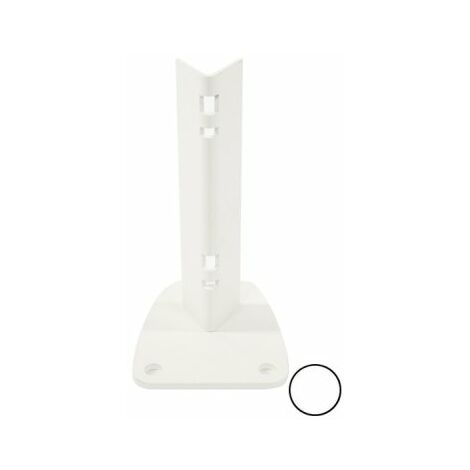 Cloture & Jardin – Platine poteau à encoches blanc – Acier galvanisé électrozingué – Dimensions 110x135x75mm – Pour poteaux à encoches – Installation sécurisée