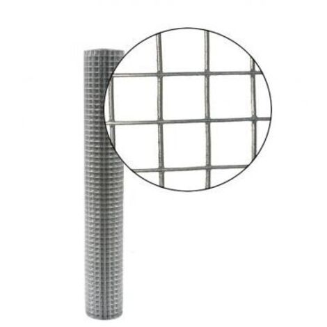 Cloture & Jardin – Grillage soudé galvanisé 25m – Maille carrée 13mm – Diamètre fil 0,7mm – Pour volières et enclos animaux