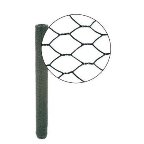 Cloture & Jardin – Grillage souple triple torsion vert 0,5m x 25m – Maille hexagonale 13 x 13mm – Acier galvanisé pour enclos animaux et plantations (1/4)