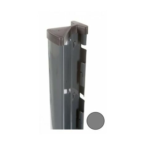 Cloture & Jardin – Poteau pour clôture en acier galvanisé électrozingué 1,57m – Revêtement thermolaqué gris anthracite – Compatible panneaux rigides 4/5mm