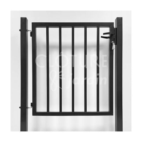 Portillon Jardin Barreaudé Gris Anthracite JARDIPLUS - 1,20 mètre