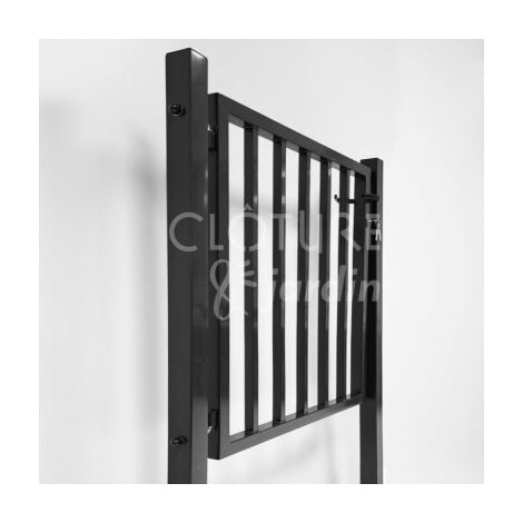 Portillon Jardin Barreaudé Gris Anthracite JARDIPLUS - 1,20 mètre