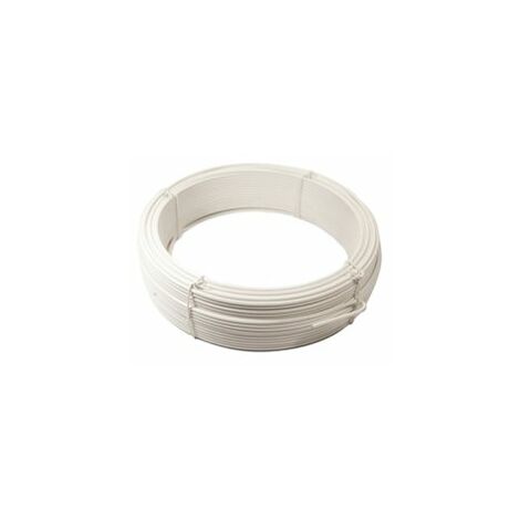 Cloture & Jardin – Fil de tension plastifié blanc 2,4mm – Longueur 100m – Acier galvanisé pour solidité et tension des grillages – Couronne