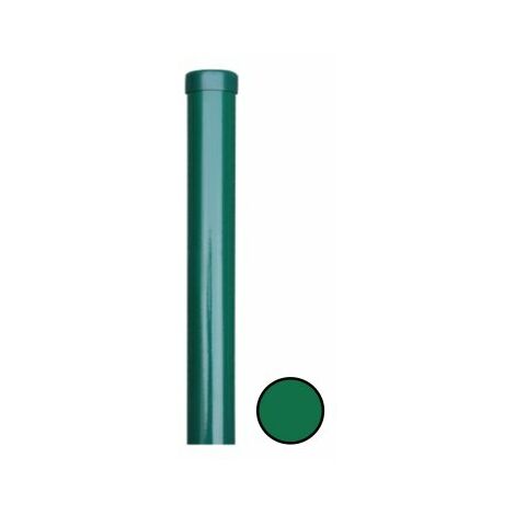 Cloture & Jardin – Poteau rond thermolaqué vert 1,70 m – Acier galvanisé – Diamètre 48 mm – Pour clôtures en panneaux rigides