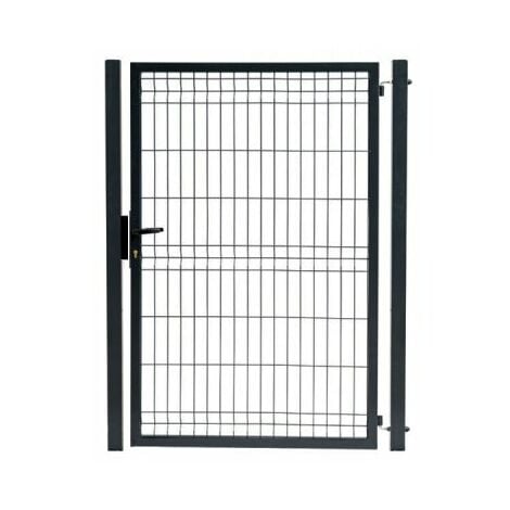 Portillon Jardin Grillagé Occultable Gris Anthracite - JARDIPRO - 1,80 mètre