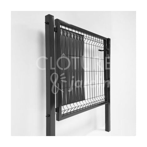 Portillon Jardin Grillagé Occultable Gris Anthracite - JARDIPRO - 1,80 mètre