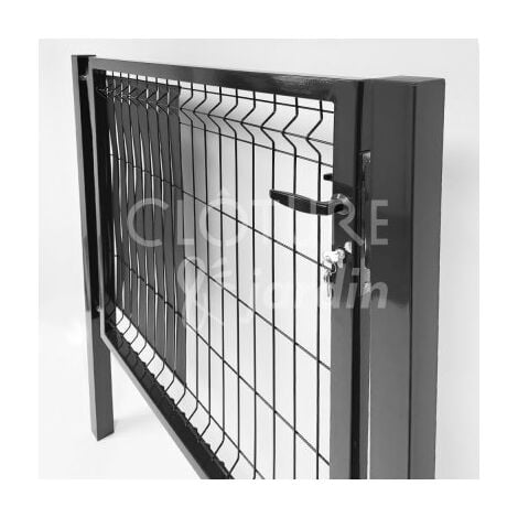 Portillon Jardin Grillagé Occultable Gris Anthracite - JARDIPRO - 1,80 mètre