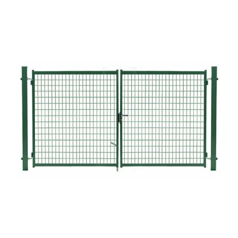 Portail Grillagé Vert JARDIMALIN - Largeur 4m - 1,75 mètre