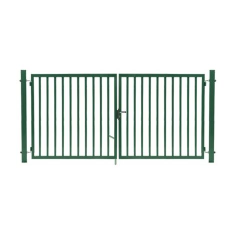 Portail Barreaudé Vert JARDIPLUS - Largeur 3m - 1,75 mètre