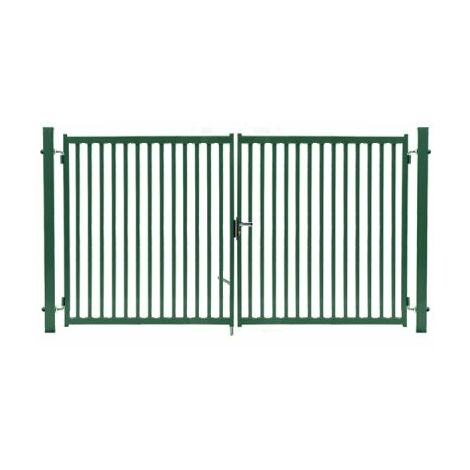Portail Barreaudé Vert JARDIPLUS - Largeur 4m - 1,75 mètre
