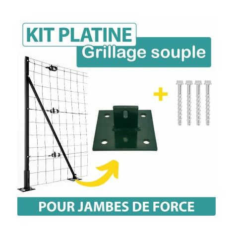 Kit Platine pour Jambe de Force + 4 vis béton - Vert