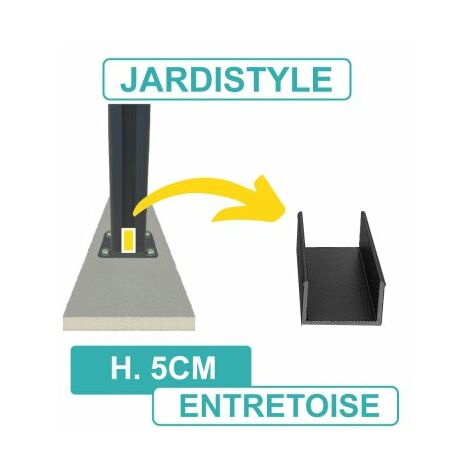 Cloture & Jardin – Entretoise bas de clôture gris anthracite 5cm – Accessoire pour poteau en aluminium – Fixation rapide pour lames personnalisées
