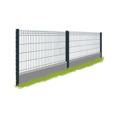 Kit clôture 10m panneau rigide + poteau encoches, Vert