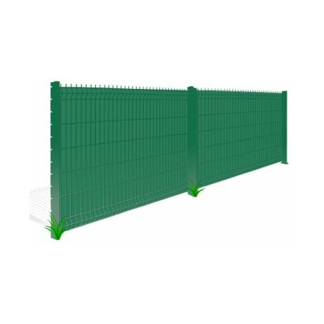 Kit Grillage Rigide avec Occultation PVC Rigide Vert 50M - JARDIMALIN - Fil 4mm - 1,23 mètre (1/4)