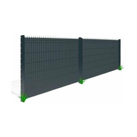 Kit clôture 10m panneau rigide + poteaux à clips