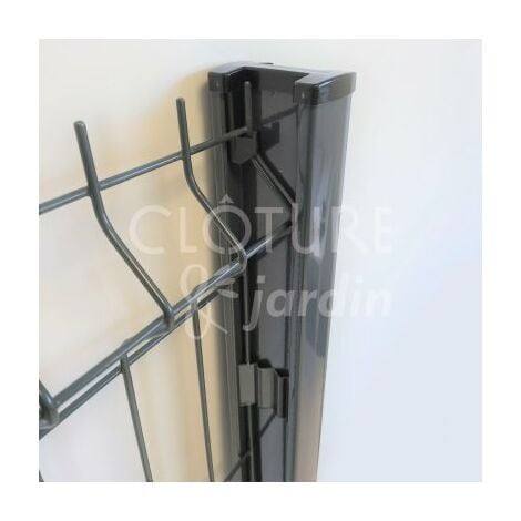 Kit Grillage Rigide Gris avec Soubassement Alu Anodisé 10M - JARDIMALIN CLIPS+ - 1,23 mètre