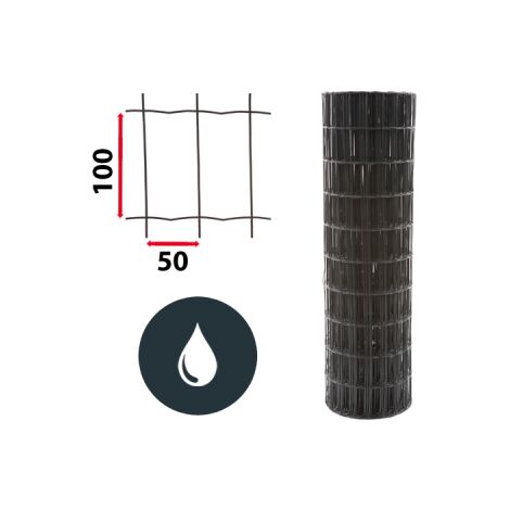 Kit Grillage Soudé Gris 25M - JARDIPREMIUM - Maille 100x50mm - 1 mètre (1/3)