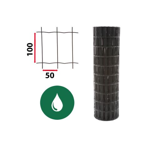 Cloture & Jardin – Kit grillage soudé vert 25m – Maille 100x50mm – Piquets en acier thermolaqué 1,50m – Installation facile sur tous types de terrains (1/4)
