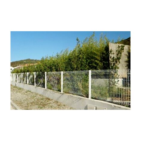 Cloture & Jardin – Kit grillage rigide blanc 10m – Acier thermolaqué – Panneaux 2m – Hauteur 1,23m – Installation sur platines – Garantie 10 ans (1/4)