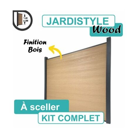 Kit Clôture Composite Bois Clair 12,6M - A Sceller - 1,40 mètre
