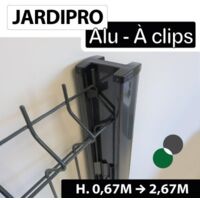 Poteau à Clips Gris Anthracite - ALU - JARDIPRO - 2,07 mètre