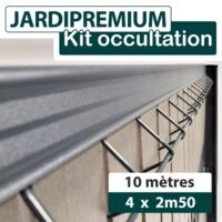 Kit Occultation Composite Gris Clair 10M - JARDIPREMIUM - 1,23m