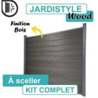 Kit Clôture Composite Gris Anthracite Effet Bois 18M - A Sceller - 1,40 mètre