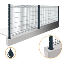 Kit Grillage Rigide Gris Anthracite 100M - JARDIPREMIUM - Fil 4/5mm - Sur Platines - 1,23 mètre