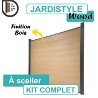 Kit Clôture Composite Bois Clair 1,8M - A Sceller - 2 mètres