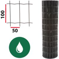 Cloture & Jardin – Kit grillage soudé vert 25m – Maille 100x50mm – Piquets en acier thermolaqué 1,50m – Installation facile sur tous types de terrains