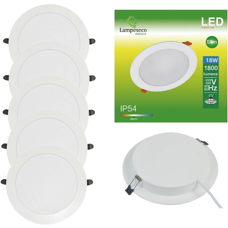 Spots LED encastrable IP65 - spécial salle de bain - 6.5W 500 LM 3000K -  garantie 2 ans