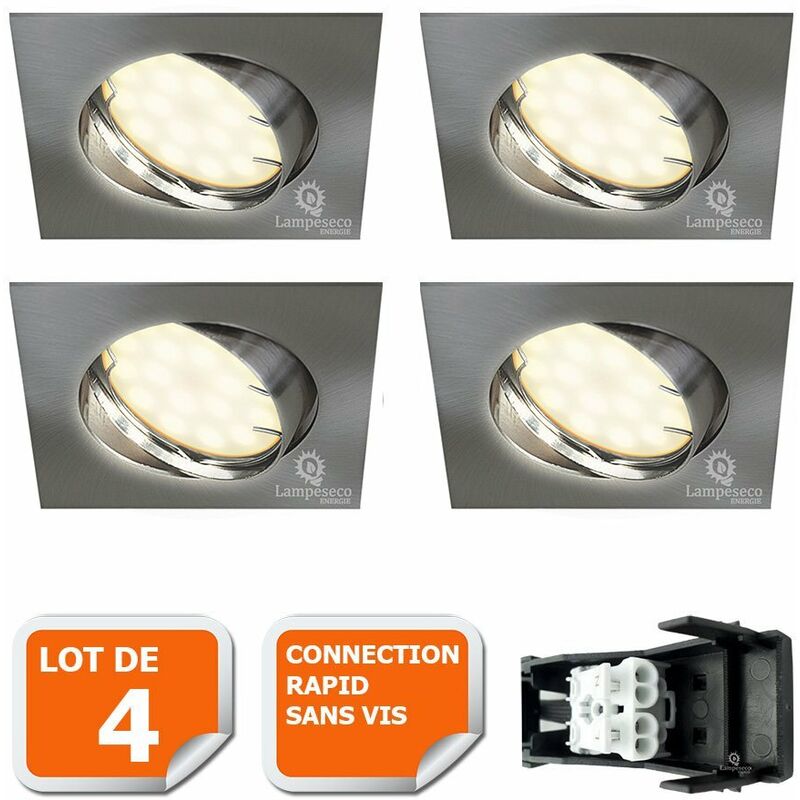 Lot de 10 Spots LED encastrable 12W Eq 80W extra plat Température