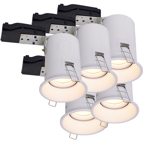 5 Spot Encastrable GU10 BBC RT2012 IP65 étanche Basse Luminance diametre 85mm avec ampoule led 5W Blanc Neutre