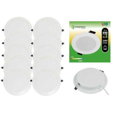 Lampesecoenergie – Lot de 50 spots encastrables LED 7W blanc froid 6000K – Panneaux extra-plats pour installation rapide – Angle de diffusion 100° (1/4)
