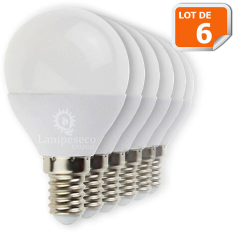 Lot de 6 Ampoules E14 Mini Globe 6W eq. 40W 480 lumens Blanc neutre 4000K (1/2)