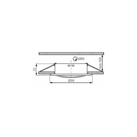 Lot de 10 Fixation de spot encastrable orientable chrome matt D99mm marque Kanlux ref 26798