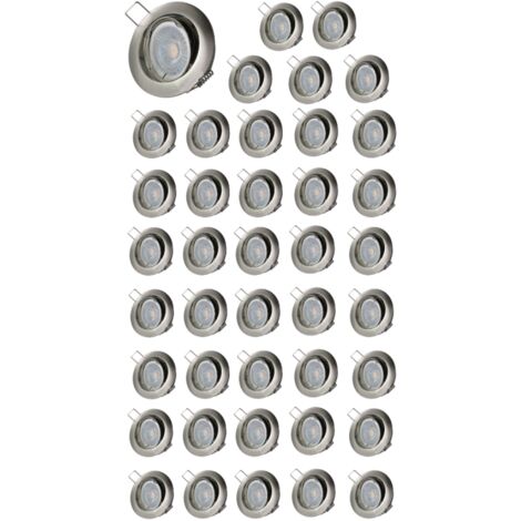 Lot de 40 Spot led orientable alu brossé 230v 7w 38° blanc chaud (1/4)
