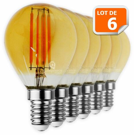 Lot de 2 ampoules LED filament E14 1.5W (equiv. 15W) 180Lm 2700K