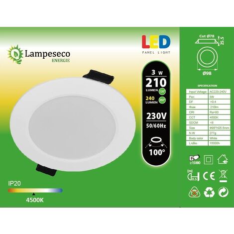 Lot de 10 Spot Encastrable LED Downlight Panel Extra-Plat 24W Blanc Neutre  4500K