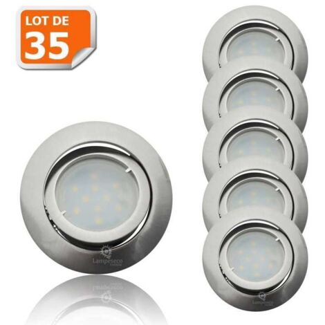 Lot de 35 Spot Led Encastrable Complete Satin Orientable lumière Blanc Neutre eq. 50W ref.895 (1/5)