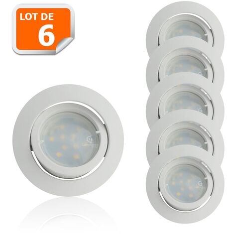 Support encastrable ronde orientable blanc GU10 Led/Halogène: Éclairage  parfait et stylé!