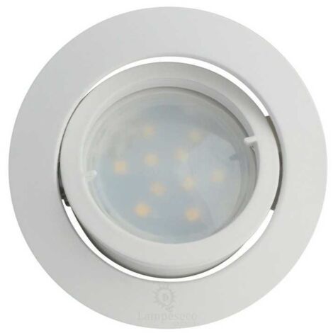 Spot Led Encastrable Complete Blanc Orientable lumière Blanc Chaud eq. 50W ref.193 (1/5)