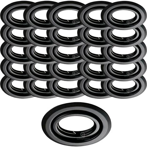 Lot de 100 Spots encastrables orientables Noir Mat avec GU10 LED de 5W eqv. 50W Blanc Neutre 4000K