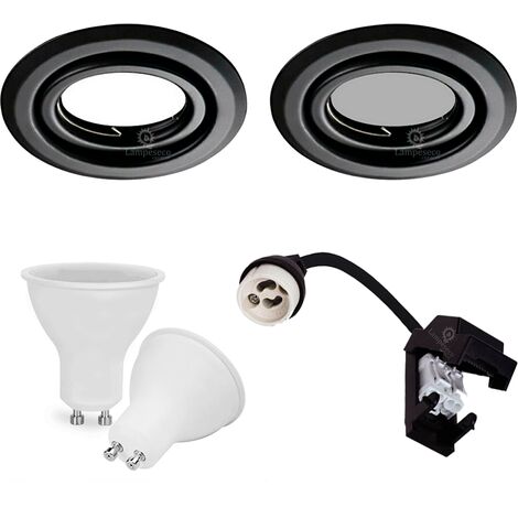 Lot de 100 Spots encastrables orientables Noir Mat avec GU10 LED de 5W eqv. 50W Blanc Neutre 4000K